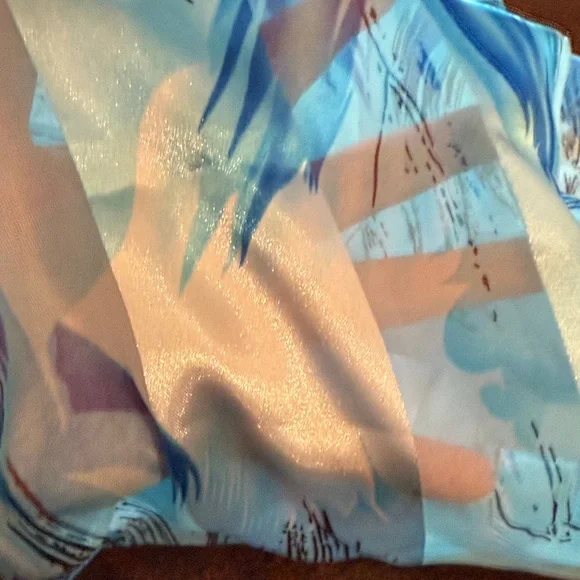 Abstract Blue and Black Scarf for neck and purse - Picture 3 of 5